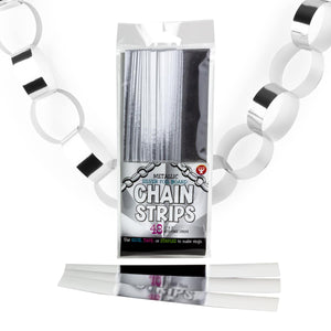 Metallic Silver Foil Board Chain Strips