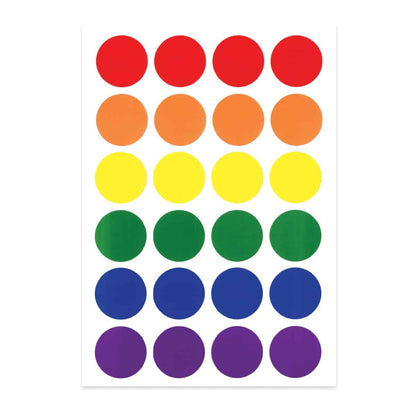 Colored Circles Stickers, 1-Inch