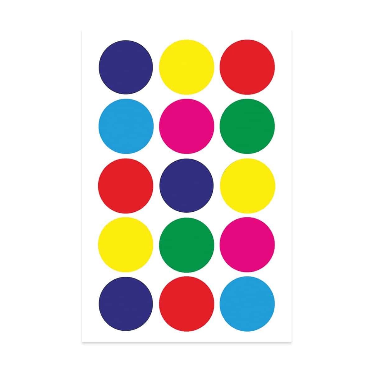 Colored Circle Stickers 1¼-Inch