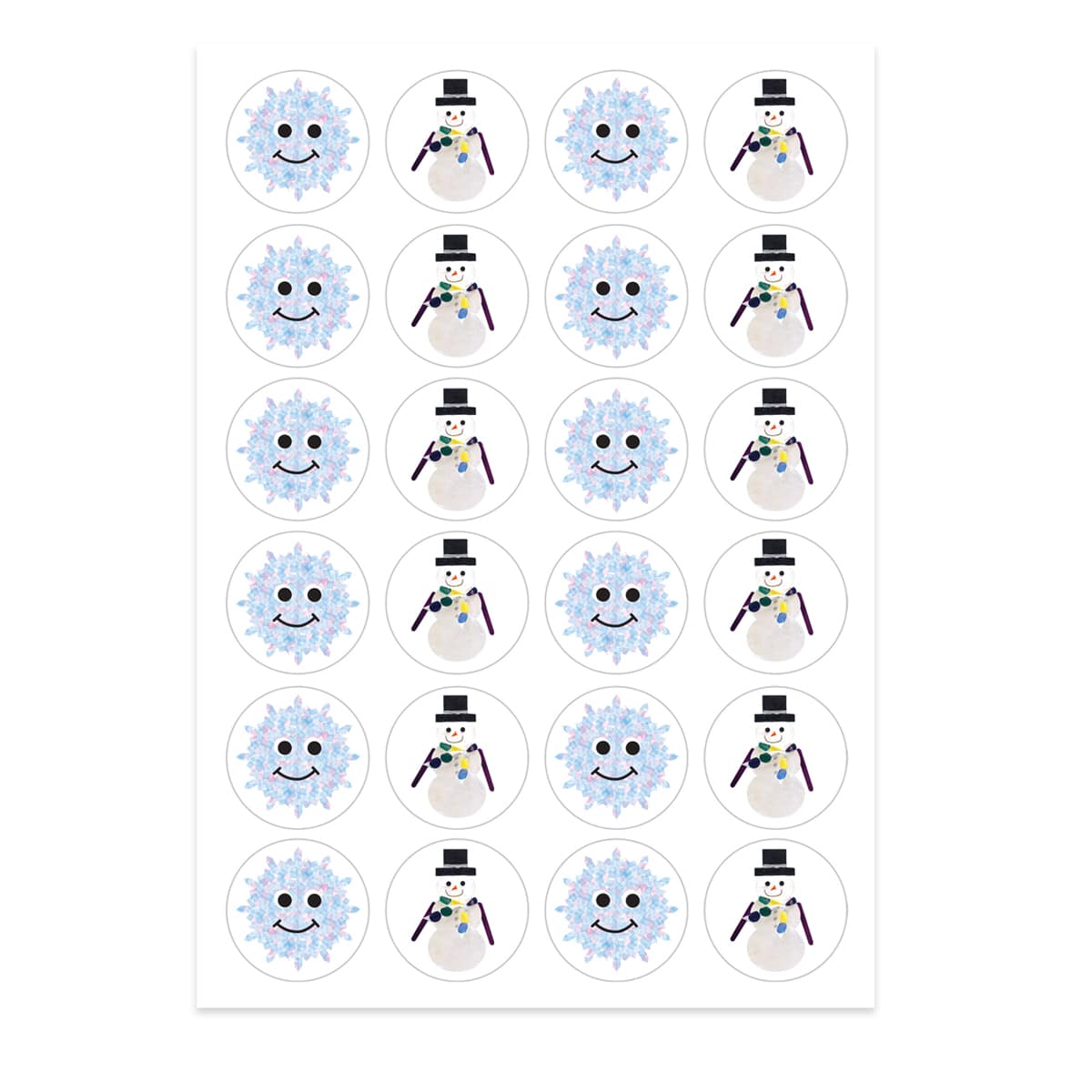 Snowflakes and Snowmen Stickers