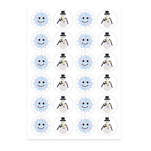 Snowflakes and Snowmen Stickers