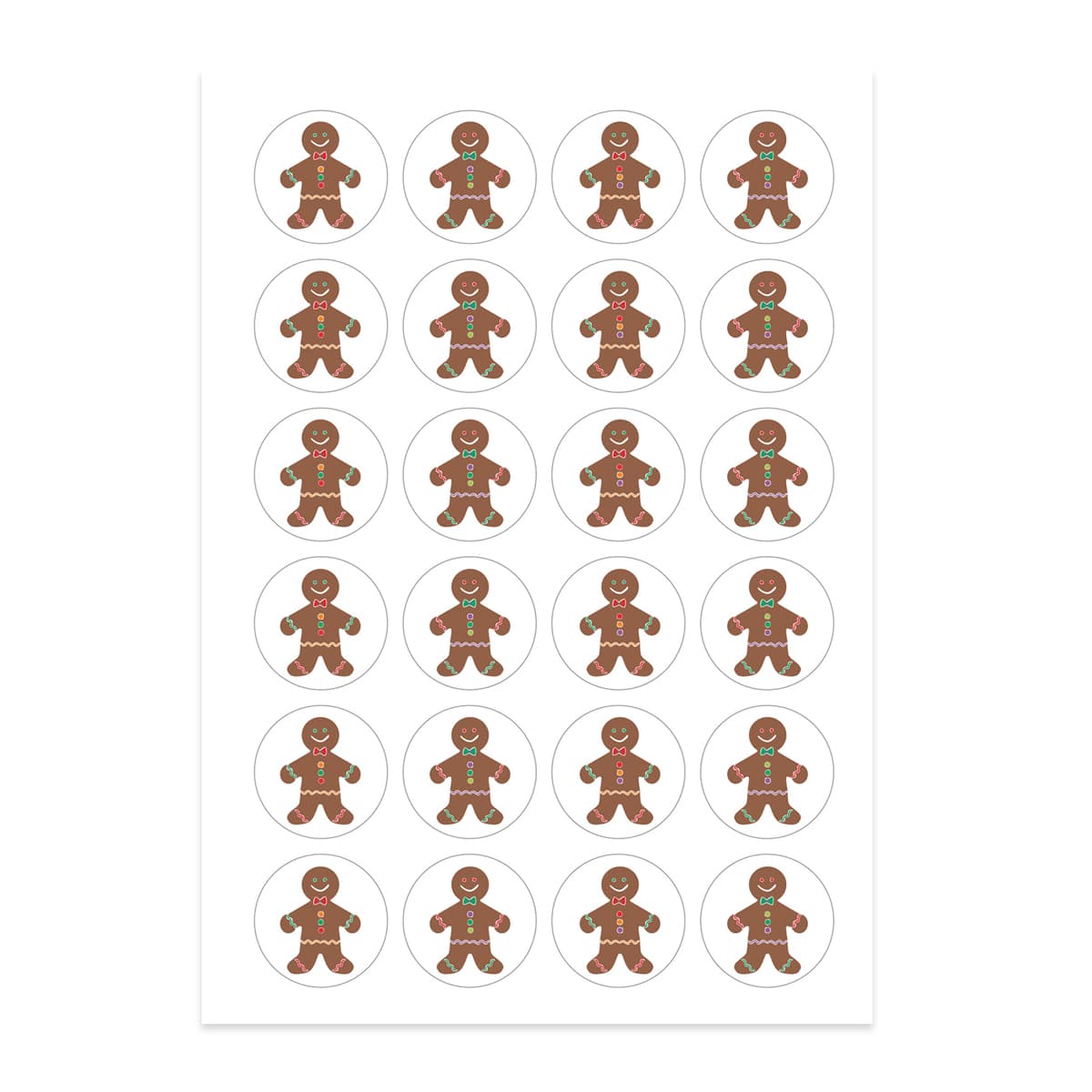 Gingerbread Men 1" Stickers