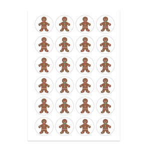 Gingerbread Men 1" Stickers