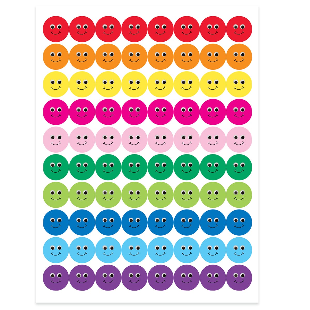 Colorful Small Smiley Stickers (1/2-Inch)