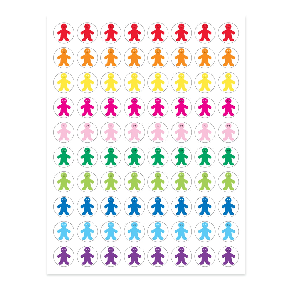 Rainbow People 1/2" Stickers