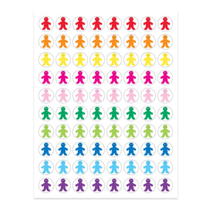 Rainbow People 1/2" Stickers