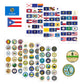 United State Flag and Seal Stickers - All 50 States