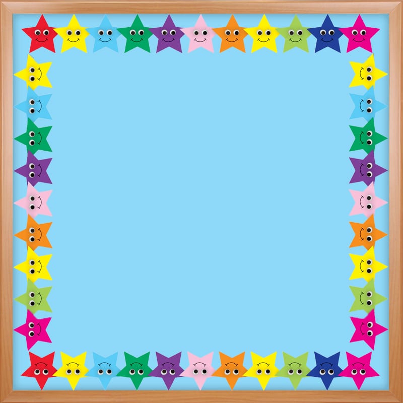 Happy Multicolor Stars Classroom Border