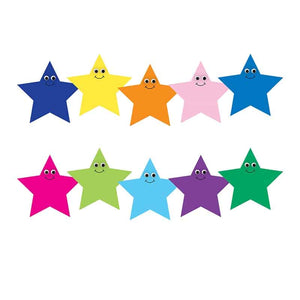 Happy Multi-Color Star Accents, 7-Inch, 30 Pcs.