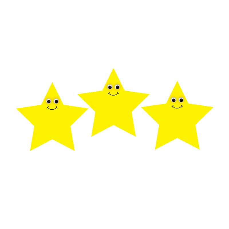 Happy Yellow Star Accents, 7-Inch, 30 Pcs.