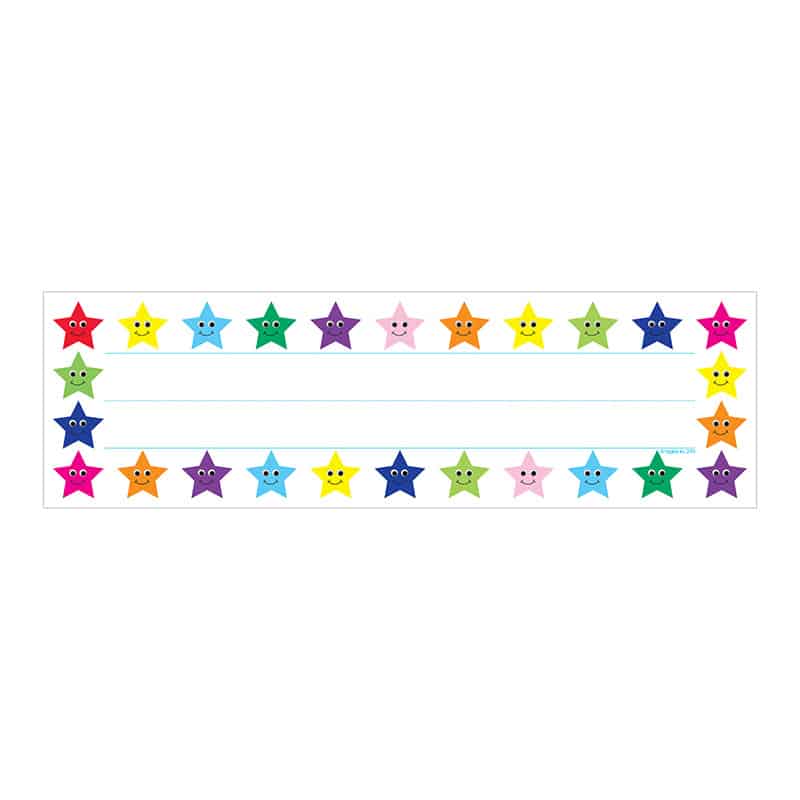 Happy Multicolor Stars Name Plates (36 ct.)