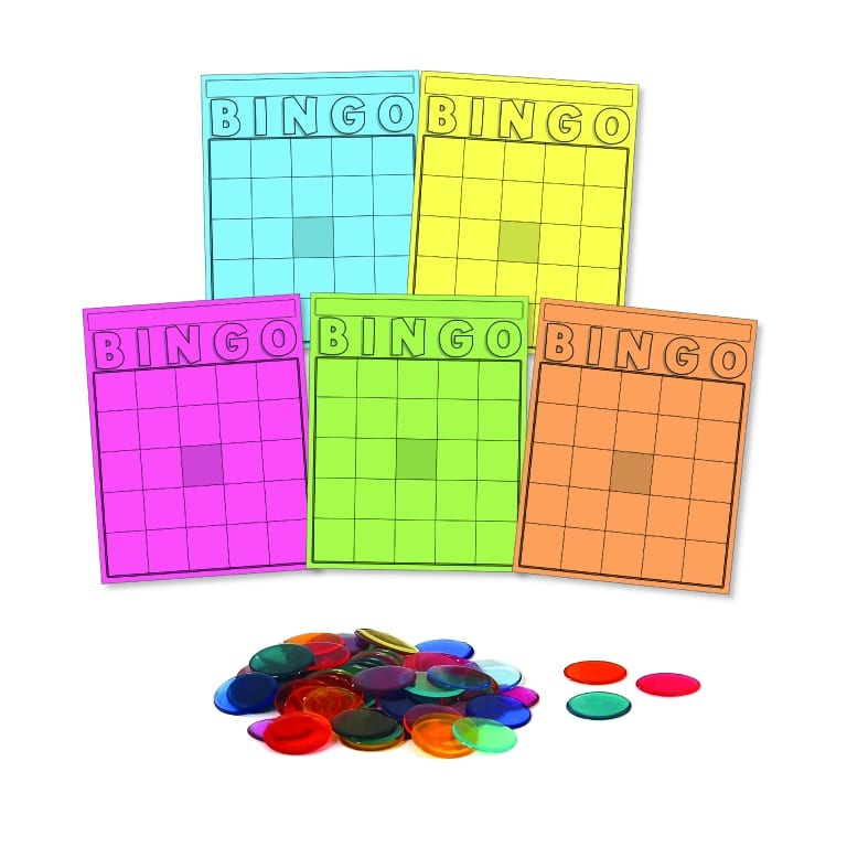 Blank Bingo Cards & Chips Set