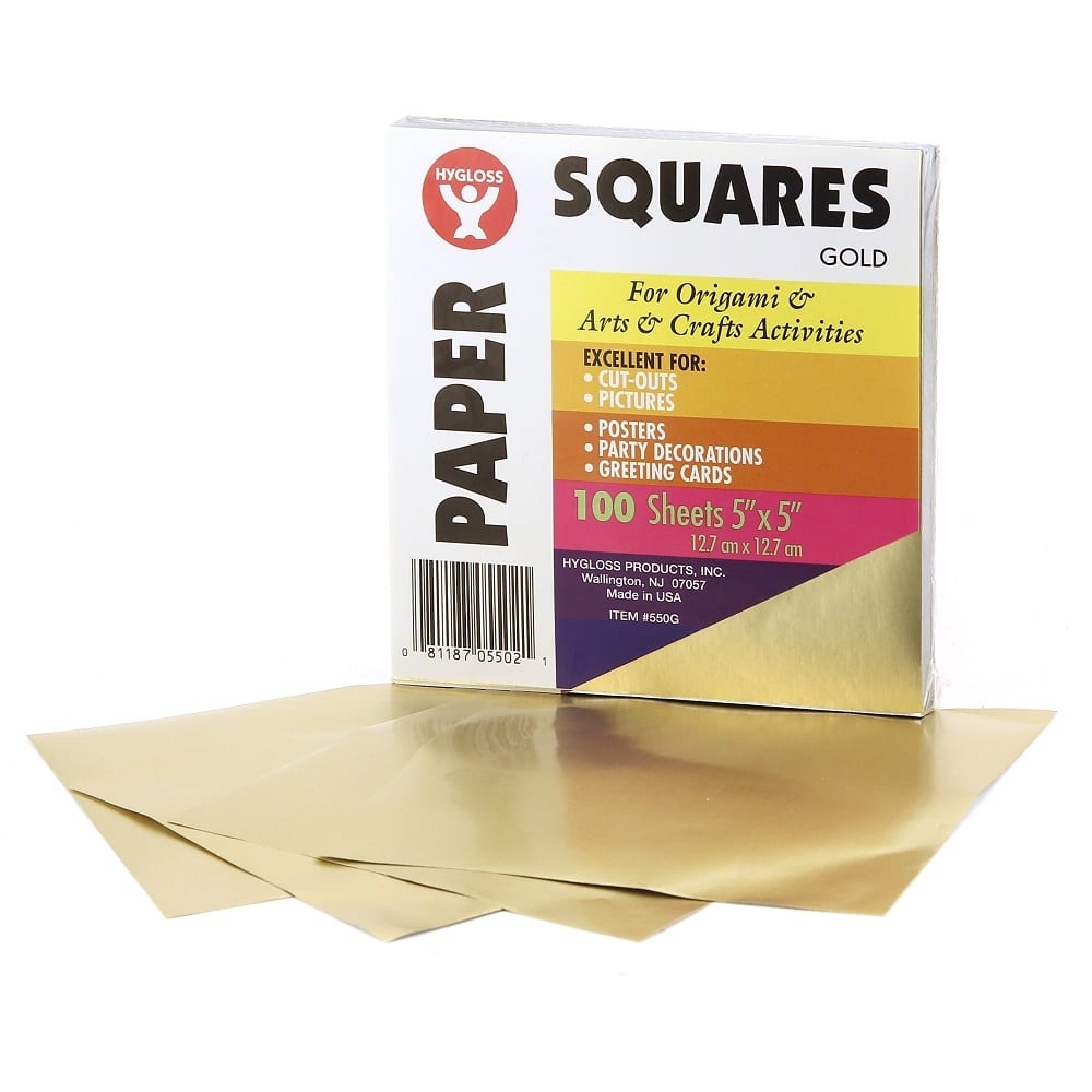 Matte Gold Paper Squares - 5" - 100 ct.