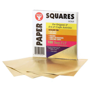 Matte Gold Paper Squares - 5" - 100 ct.