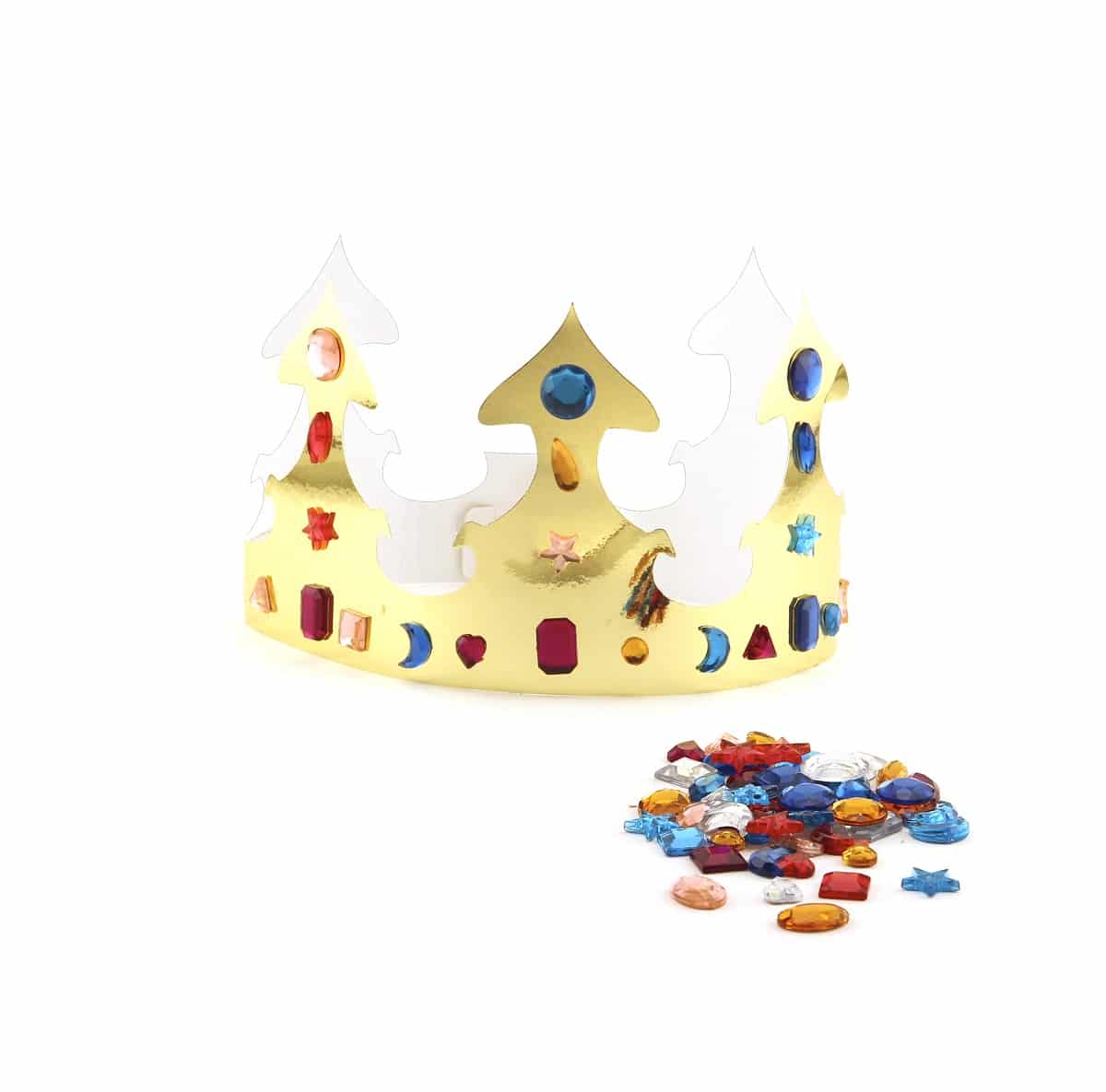 Gold Crowns Decorating Kit - Paper Crowns with Gemstones