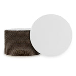 stack of white corrugated cardboard 6" circles