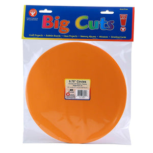 Large Paper Circle Shapes - 9.75-Inch - Asst'd Colors - 40 Pcs