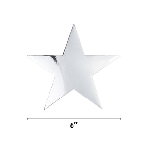 Silver Mirror Star Cut-Outs, 6-Inch, 10 ct.