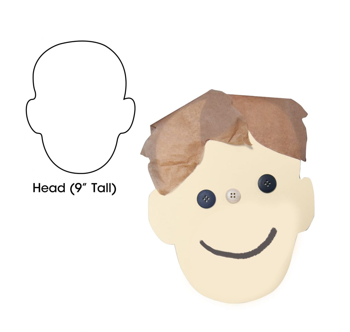 Head Shape Paper Cutouts - 9" - 25 Pcs.