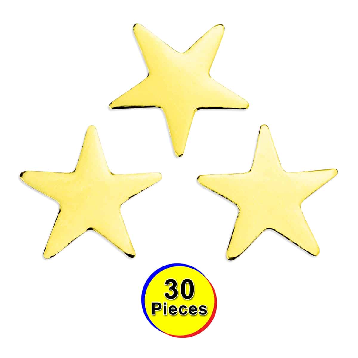 Gold Mirror Stars - 2-Inch - 30 Pcs