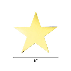 Gold Mirror Star Cut-Outs, 6-Inch, 10 Pack