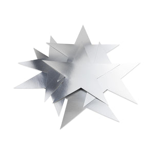 Metallic Silver Star Cut-Outs, 10-Inch, 6-Pack