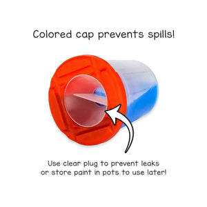 Non-Spill Paint Cups with Inner Safety Lid, 10 Pcs