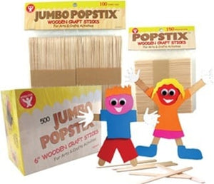 Jumbo Natural Craft Sticks - 6 Inch Popstix