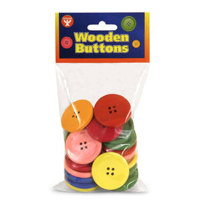 Bright Wooden Buttons - 40mm