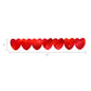 Red Hearts Sticker Strips - Metallic Red - 5 Strips