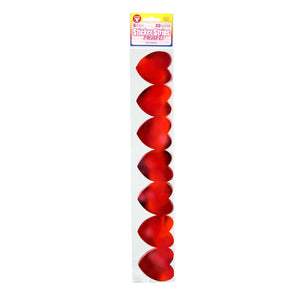 Red Hearts Sticker Strips - Metallic Red - 5 Strips