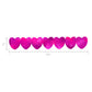 Hearts Sticker Strips – Metallic Red, Pink, Magenta – 5 Strips