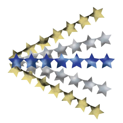 Gold, Silver, and Blue Star Sticker Strips