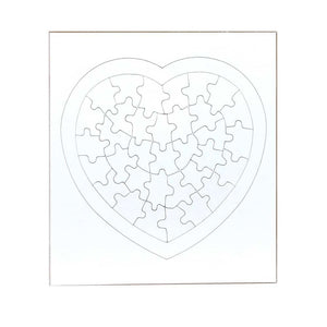 Blank Heart Shape Puzzles with Frames - 8.5" x 9.5"