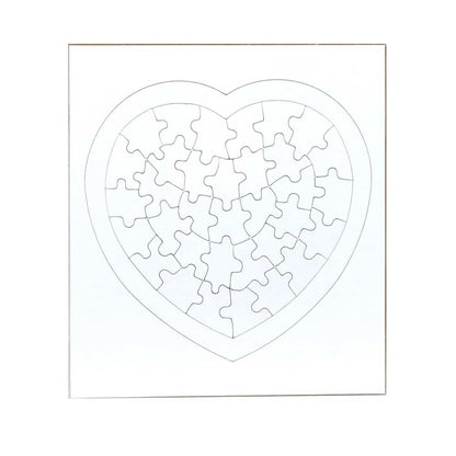 Blank Heart Shape Puzzles with Frames - 8.5" x 9.5" - 8 Puzzles + 8 Envelopes