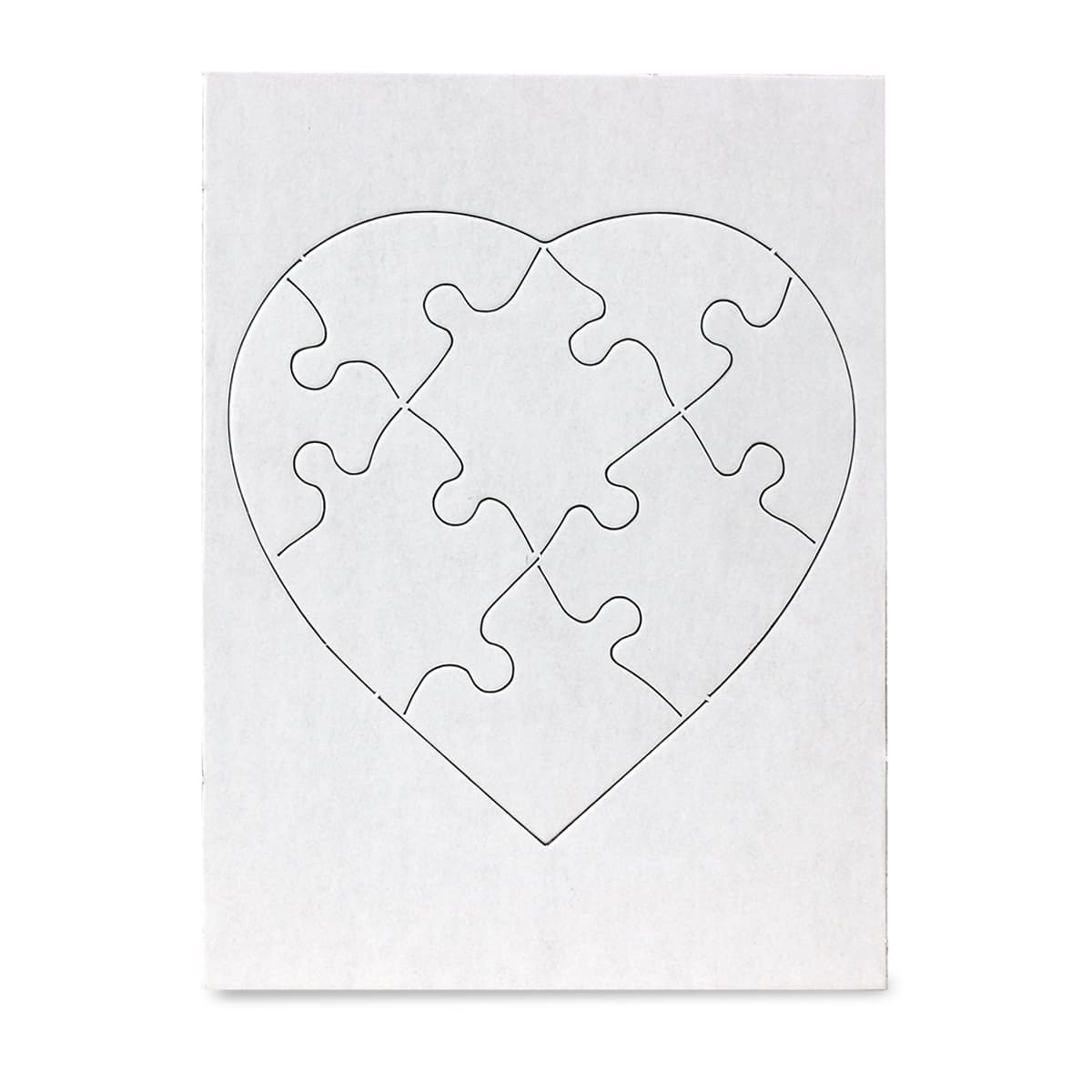 8 Blank Heart Puzzles with Envelopes - 6 x 8-Inch (8 Puzzle Pieces)