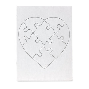 8 Blank Heart Puzzles with Envelopes - 6 x 8-Inch (8 Puzzle Pieces)