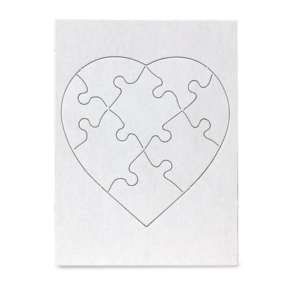 8 Blank Heart Puzzles with Envelopes - 6 x 8-Inch (8 Puzzle Pieces)