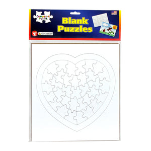 Blank Heart Shape Puzzles with Frames - 8.5" x 9.5"