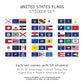 United State Flag and Seal Stickers - All 50 States