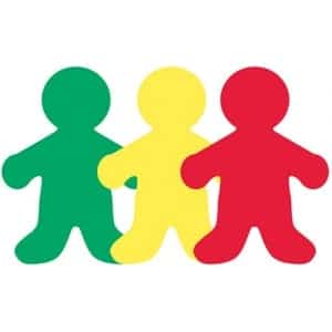 Behavior People Cut-Outs, 6-Inch, Red Yellow Green, 75 Pcs.