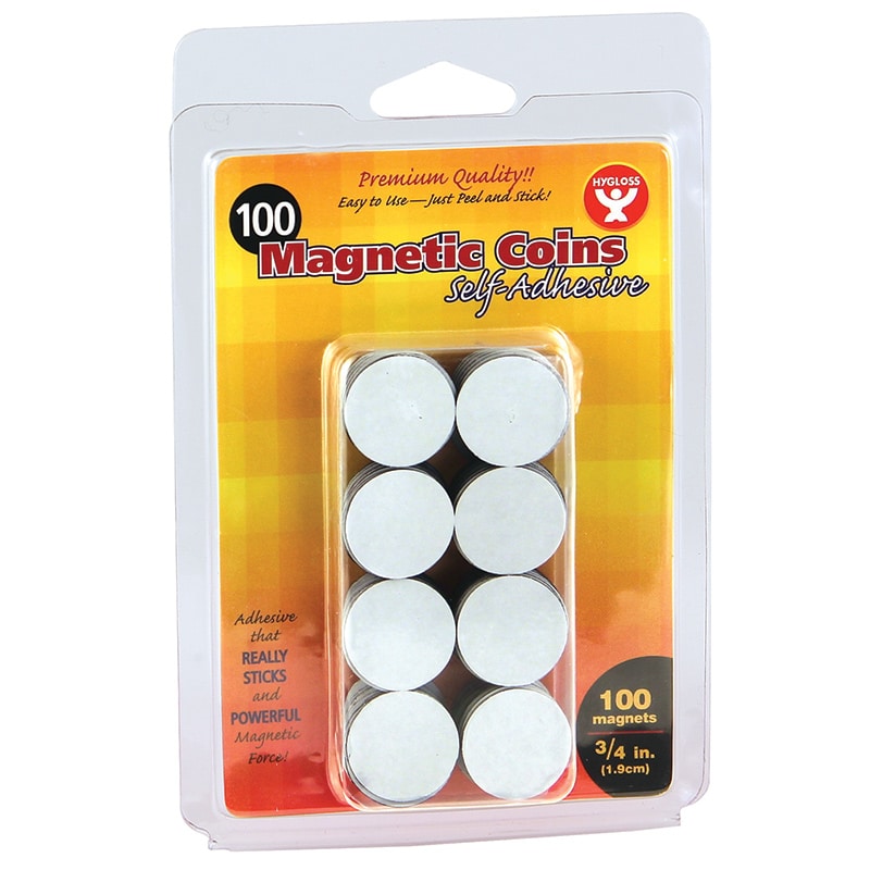 Magnetic Dots, Self-Adhesive, 3/4", 100-Pack