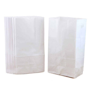 White Gusseted Paper Bags