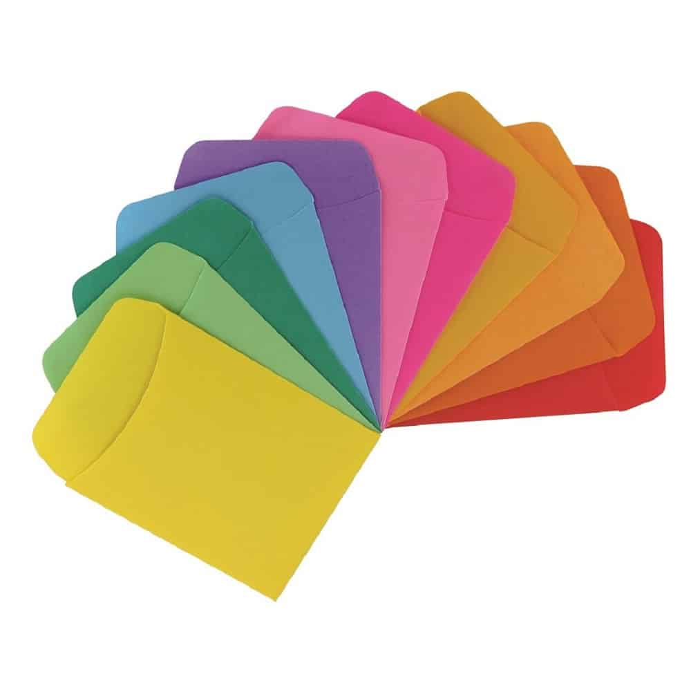 Colored Library Pockets, Non-Adhesive  3.5 Inch x 4.875 Inch