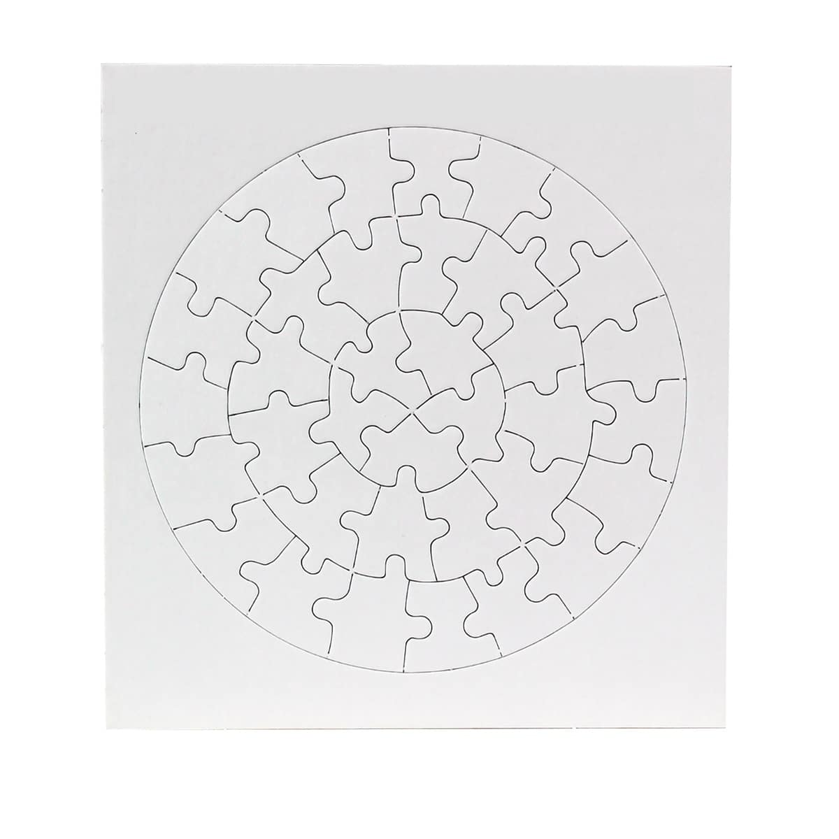 Blank Round Puzzles With Frames - 7.75" x 8.25" - 6 Puzzles