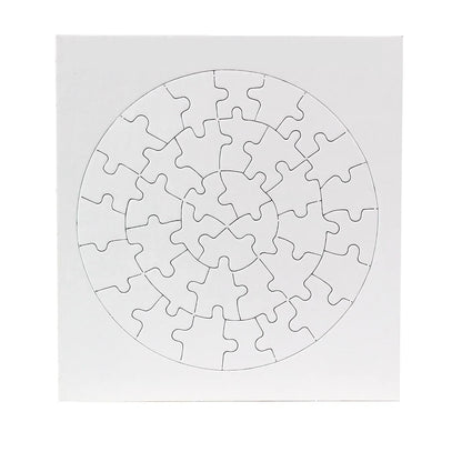 Blank Round Puzzles With Frames - 7.75" x 8.25" - 6 Puzzles