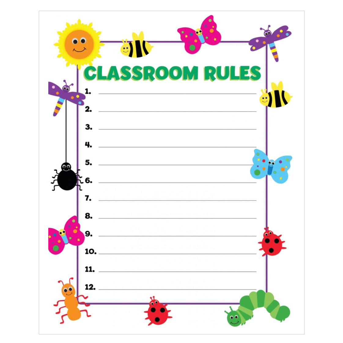 Classroom Rules Bugs Poster