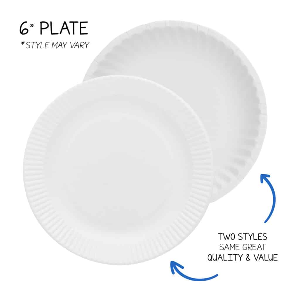Paper Plates 6-inch Uncoated White Plates for Food Crafts 