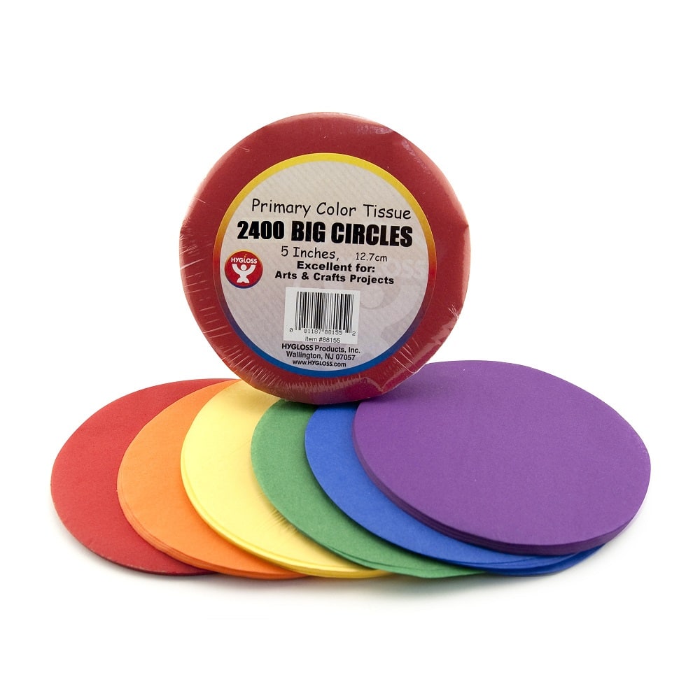  Hygloss Products Bleeding Tissue Paper Circles 1-Inch, 20  Colors, Arts & Crafts, DIY Projects, Scrapbooking, Greeting Cards, 2400  Pieces