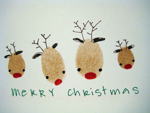 Thumbprint reindeer Christmas cards. So cute! #Christmas | Christmas card crafts, Christmas cards handmade, Homemade christmas cards